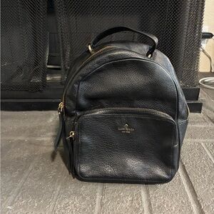 Kate Spade Black Leather Backpack